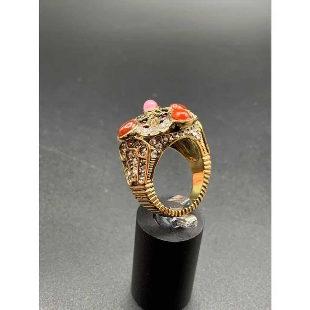 Heidi Daus Ring Size 9 Austrian Crystals Antiqued… - image 4