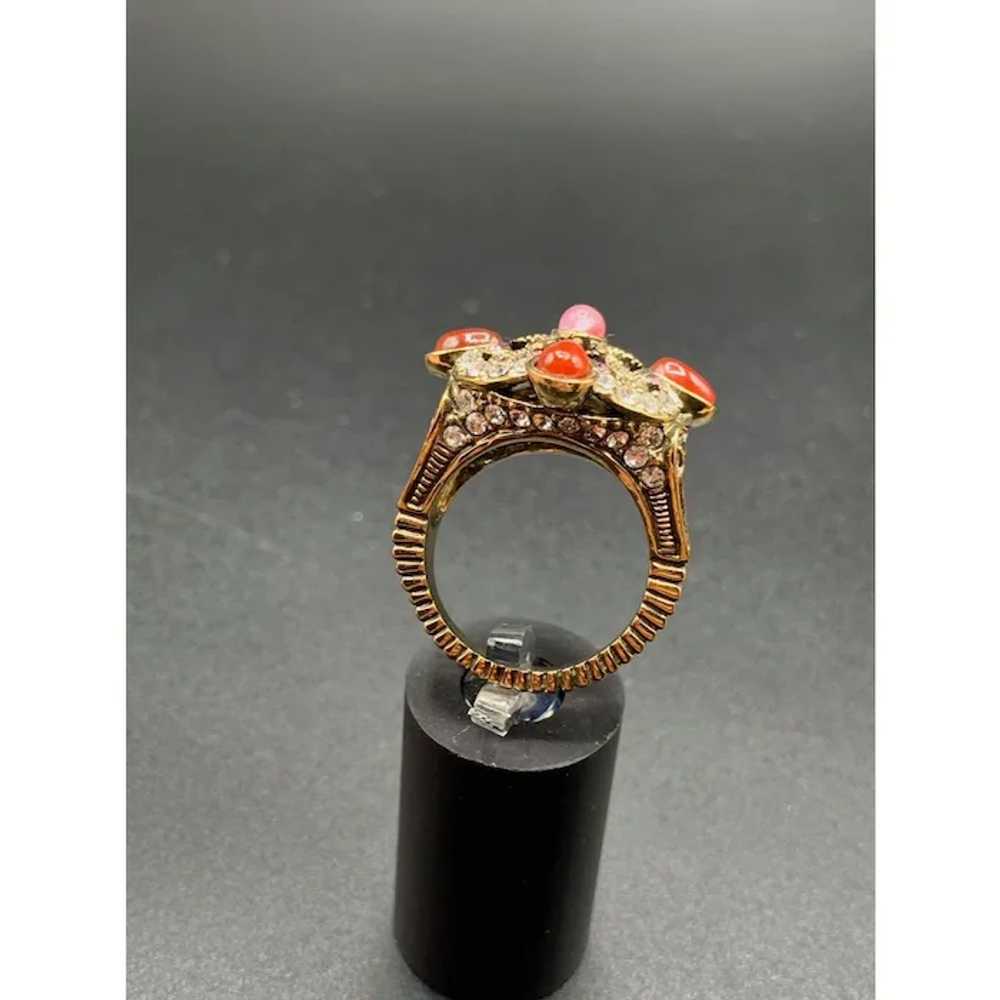 Heidi Daus Ring Size 9 Austrian Crystals Antiqued… - image 5