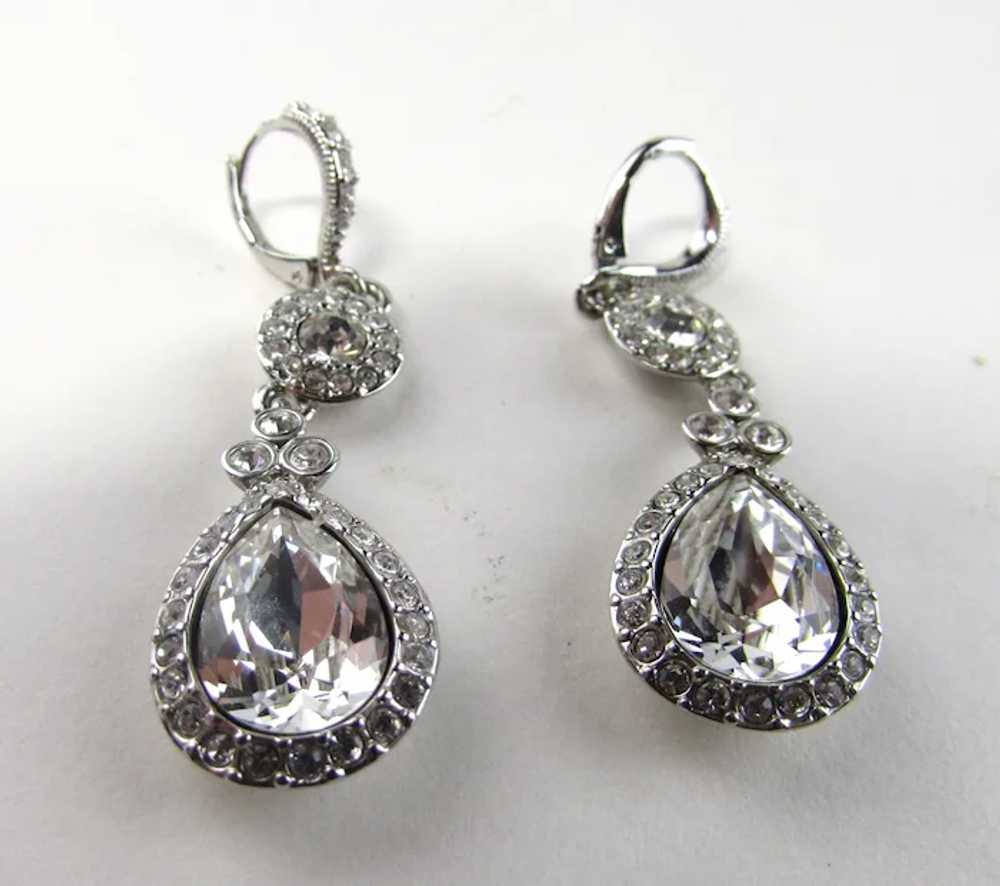 Givenchy Pierced Earrings With Beautiful Clear Cr… - image 5