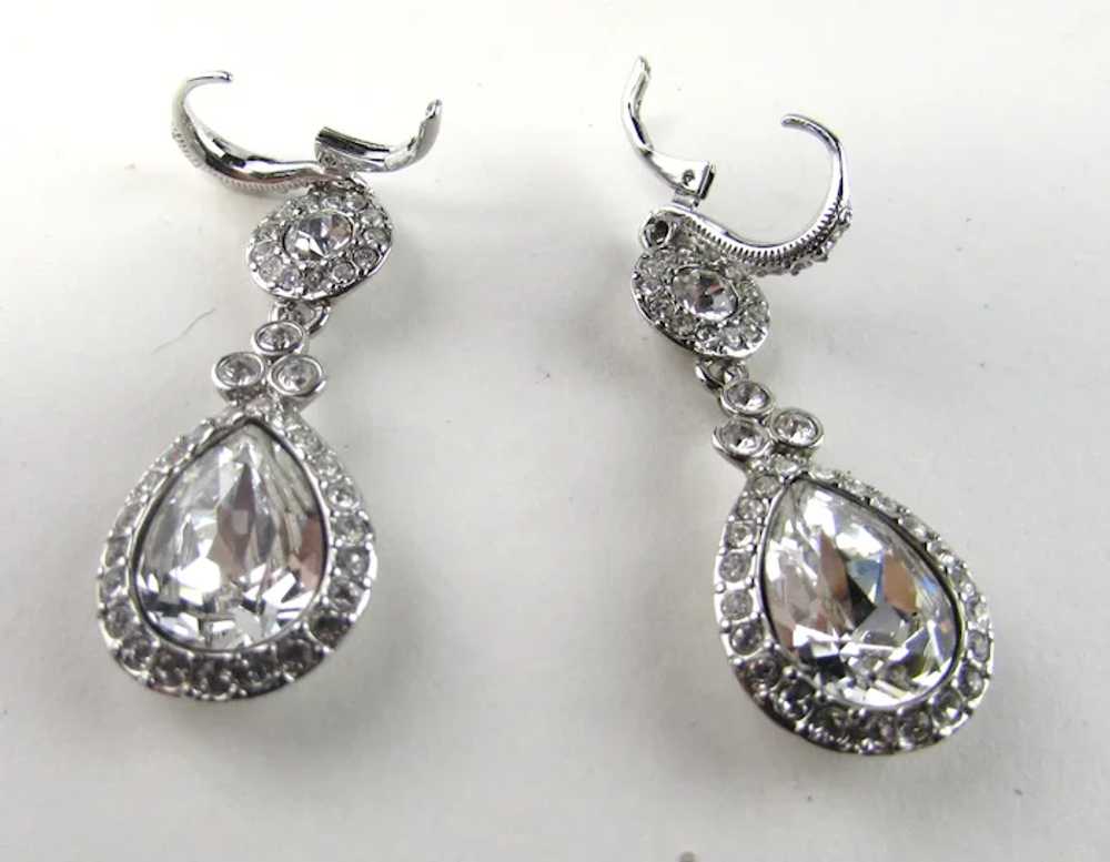 Givenchy Pierced Earrings With Beautiful Clear Cr… - image 7