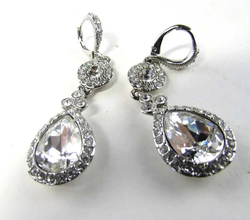 Givenchy Pierced Earrings With Beautiful Clear Cr… - image 9