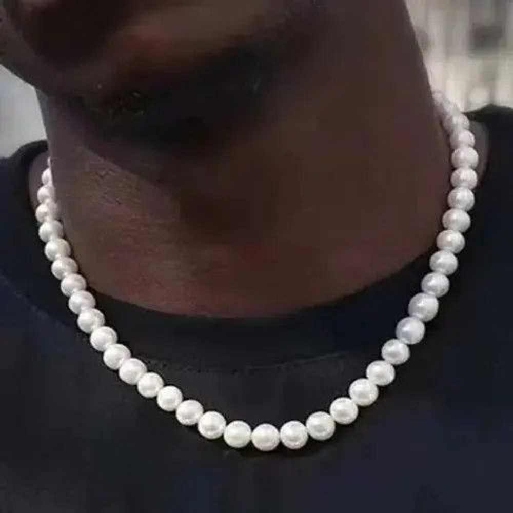 Beads × Cuban Link Chain × Jewelry Immitation Pea… - image 4