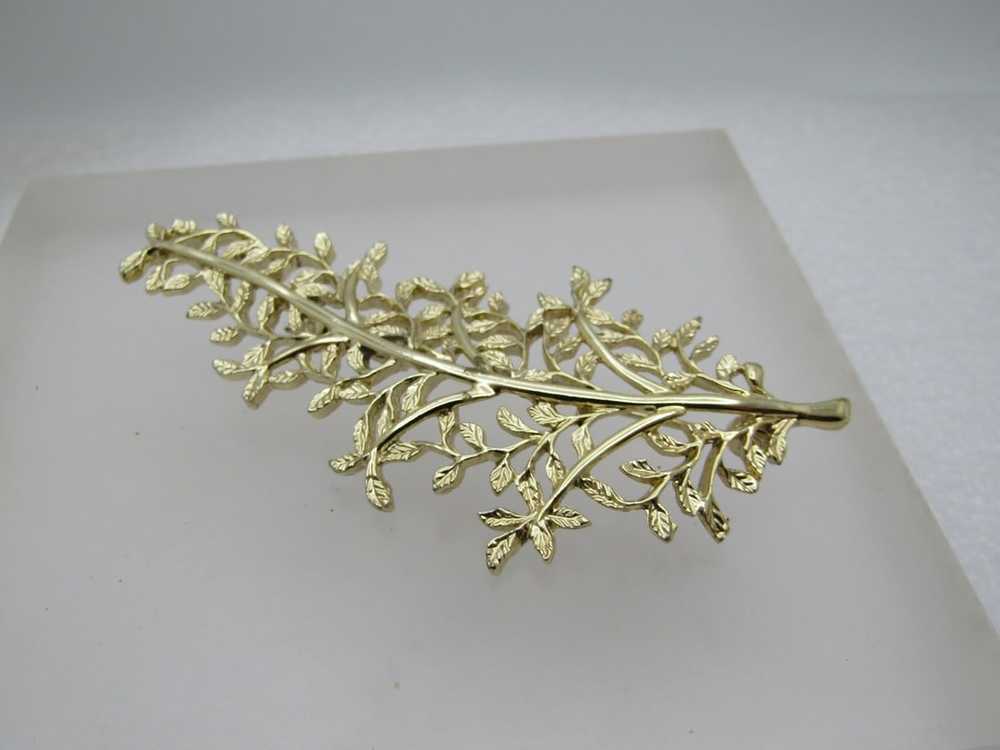 Vintage Judy Lee Leaf Brooch, 3-1/3", 1960's - image 1