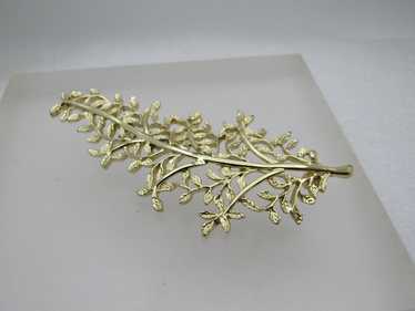 Vintage Judy Lee Leaf Brooch, 3-1/3", 1960's - image 1