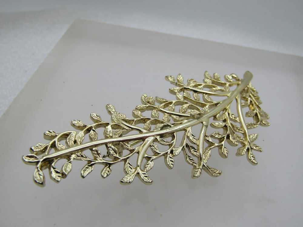 Vintage Judy Lee Leaf Brooch, 3-1/3", 1960's - image 2