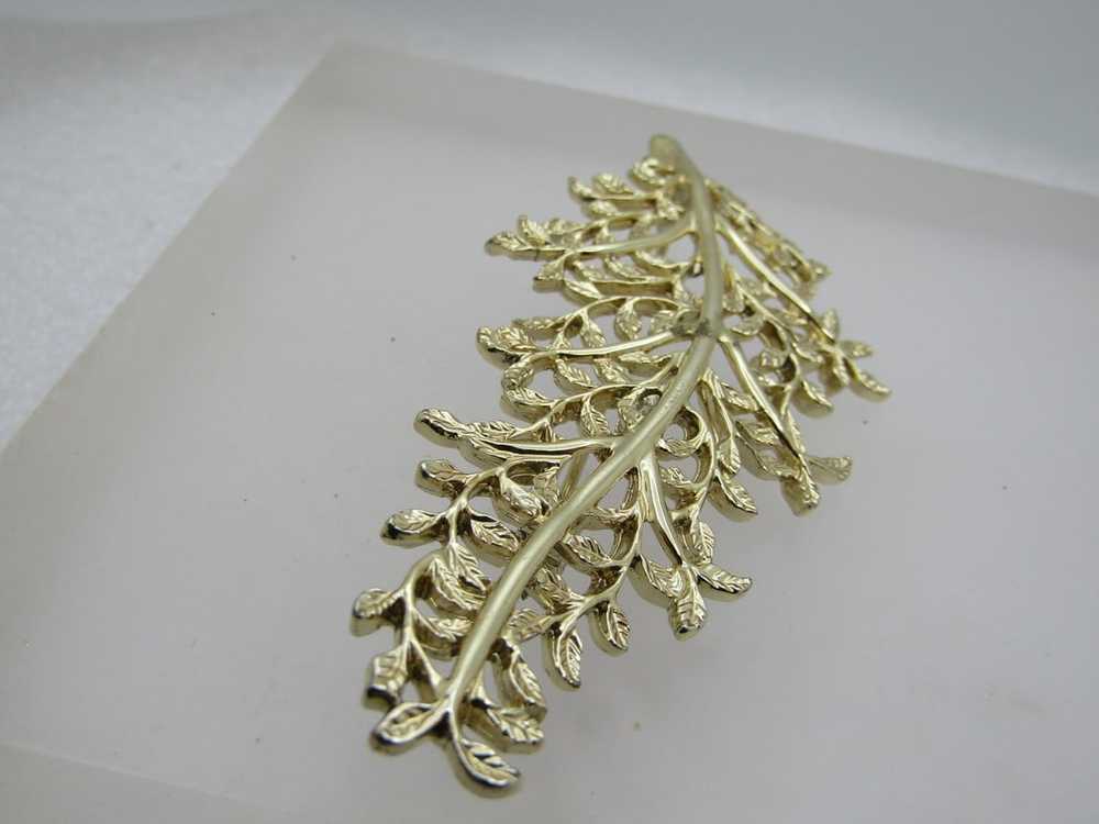 Vintage Judy Lee Leaf Brooch, 3-1/3", 1960's - image 3