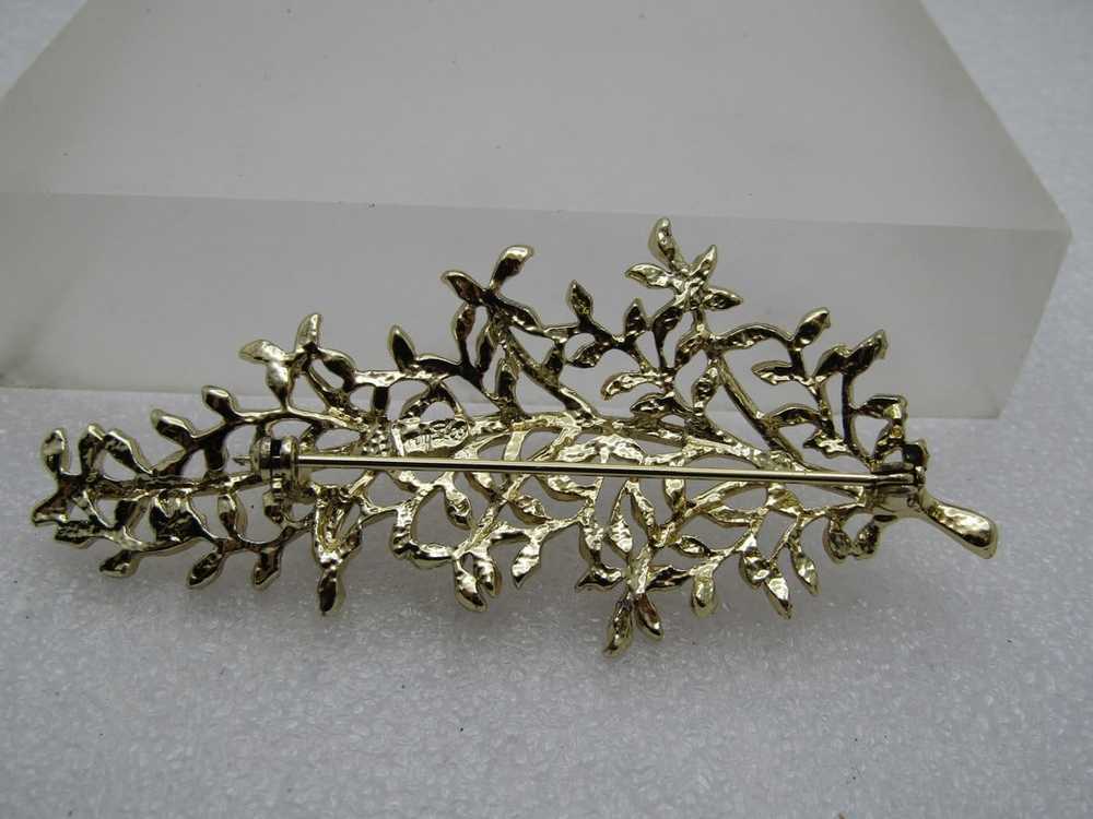 Vintage Judy Lee Leaf Brooch, 3-1/3", 1960's - image 4