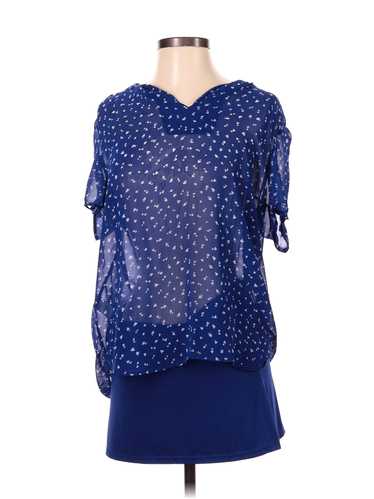 Daniel Rainn Women Blue Short Sleeve Blouse M