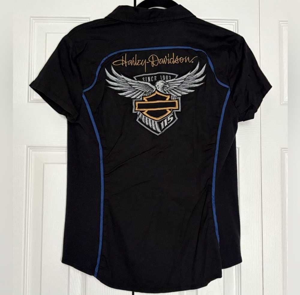 Harley Davidson Vintage Harley Davidson Black Blu… - image 3