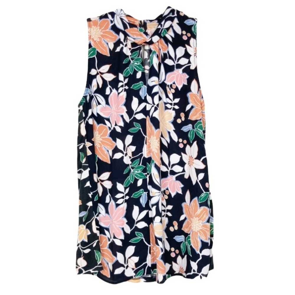 Loft Loft Floral High Neck Sleeveless Blouse Sz S - image 1