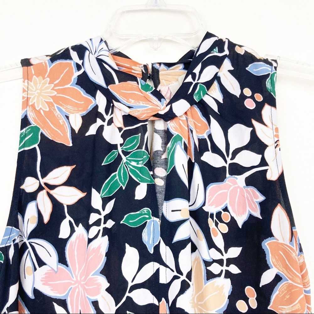 Loft Loft Floral High Neck Sleeveless Blouse Sz S - image 2