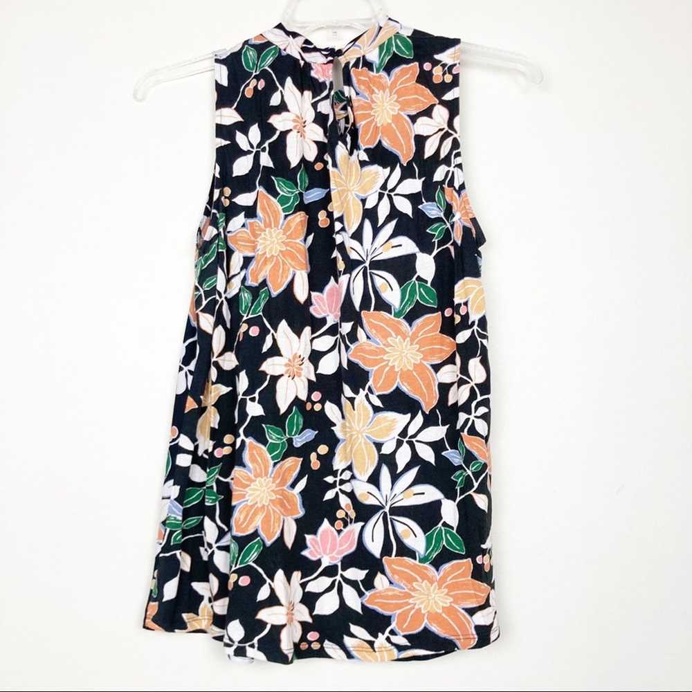 Loft Loft Floral High Neck Sleeveless Blouse Sz S - image 5