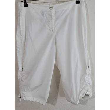 Other Fu Da White Flat Front Capri Pants Small Hi… - image 1