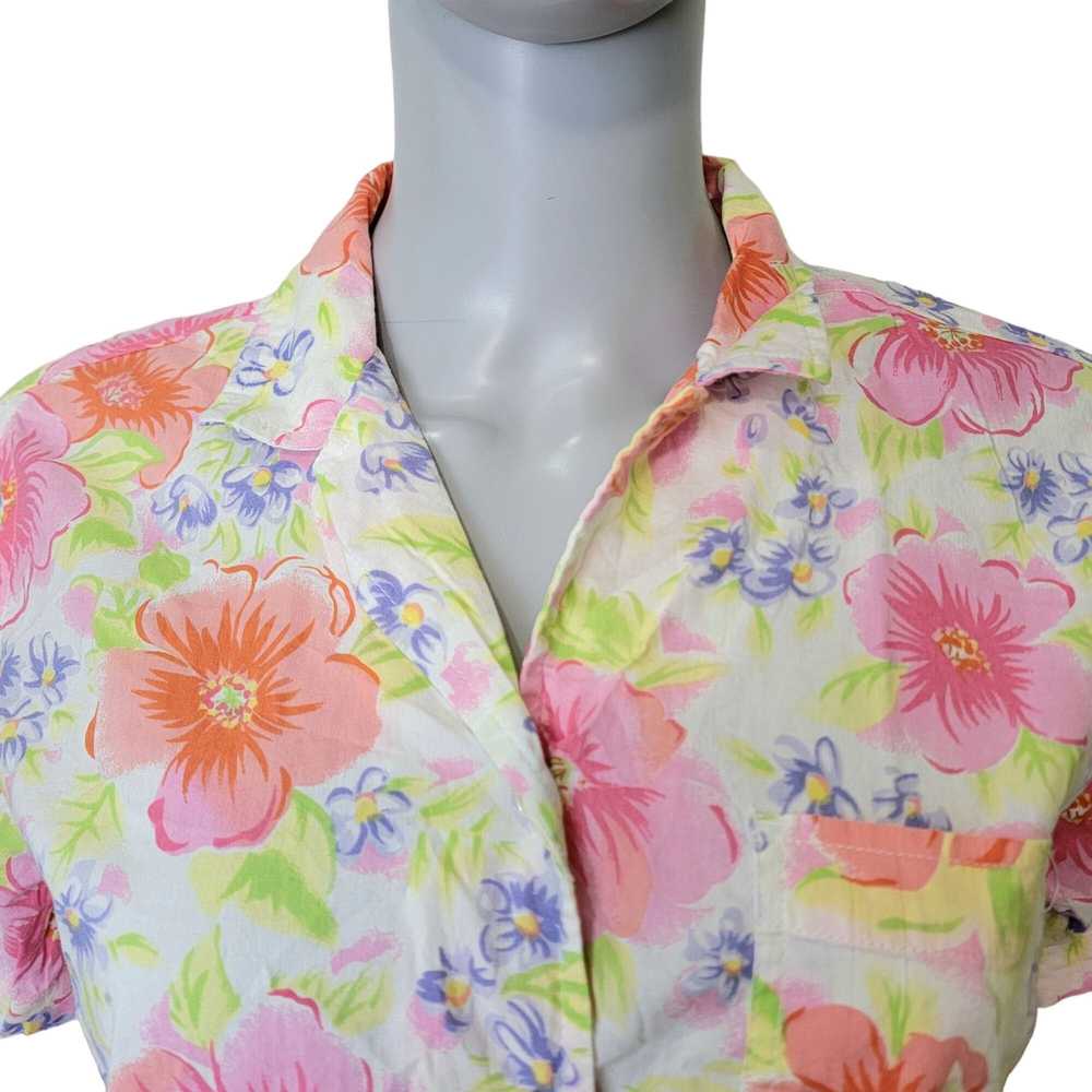 Vintage Vintage 90s Floral Shirt Women Medium Col… - image 10