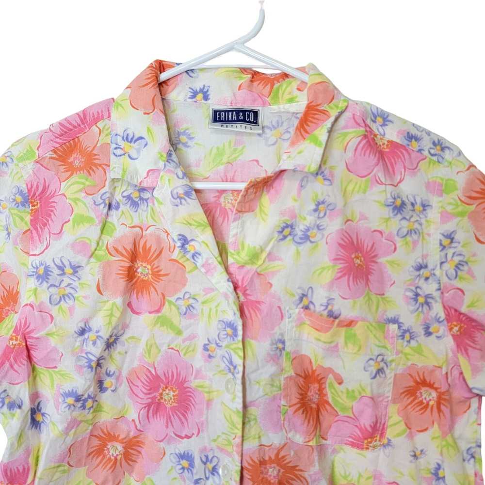 Vintage Vintage 90s Floral Shirt Women Medium Col… - image 11