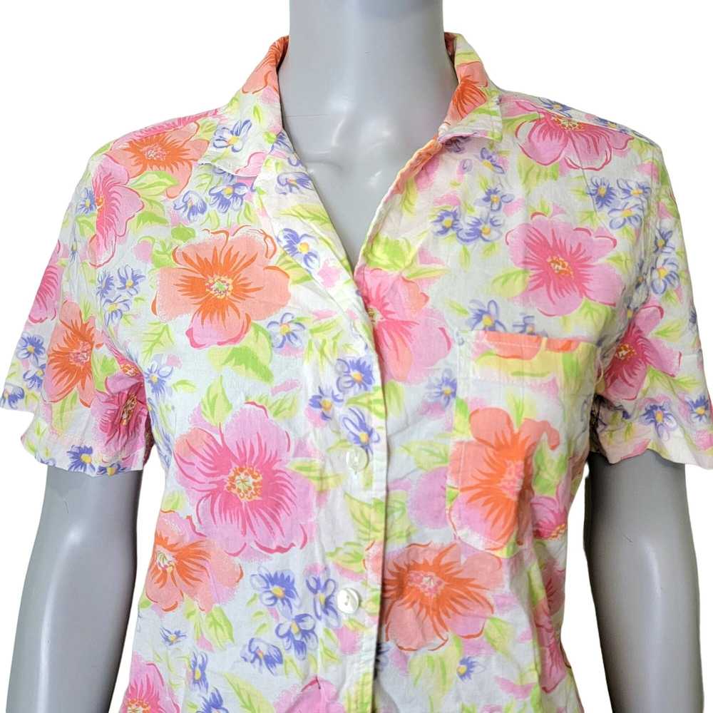 Vintage Vintage 90s Floral Shirt Women Medium Col… - image 1