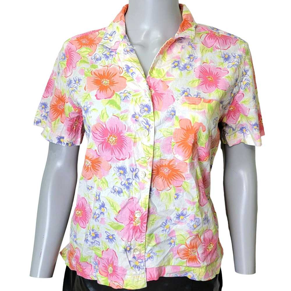 Vintage Vintage 90s Floral Shirt Women Medium Col… - image 2