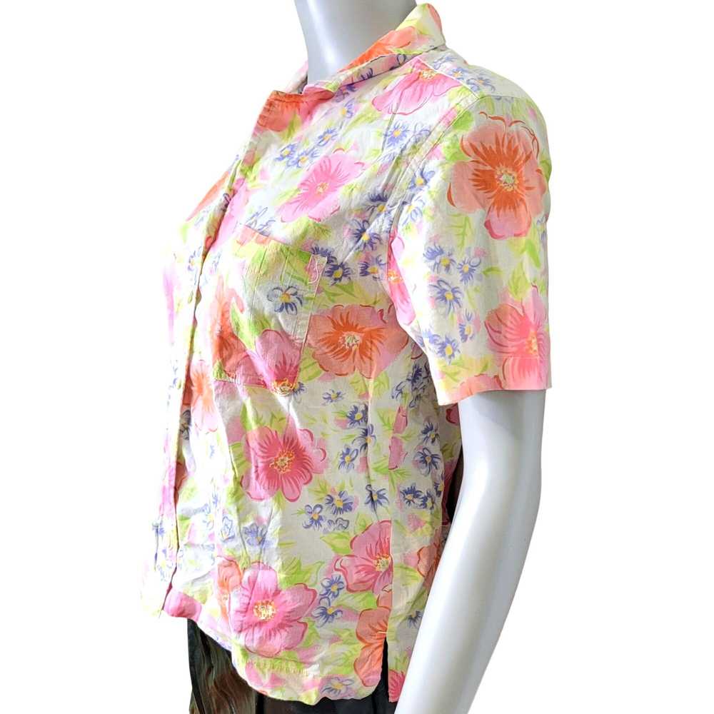 Vintage Vintage 90s Floral Shirt Women Medium Col… - image 3