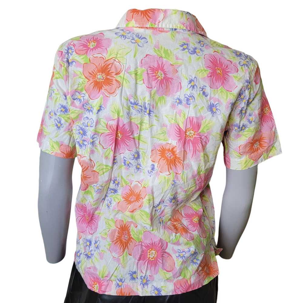 Vintage Vintage 90s Floral Shirt Women Medium Col… - image 4