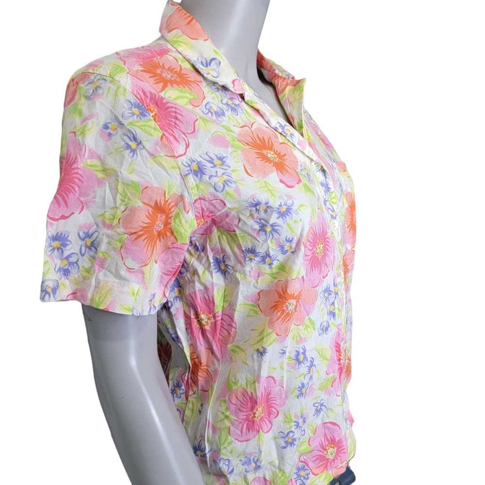 Vintage Vintage 90s Floral Shirt Women Medium Col… - image 9