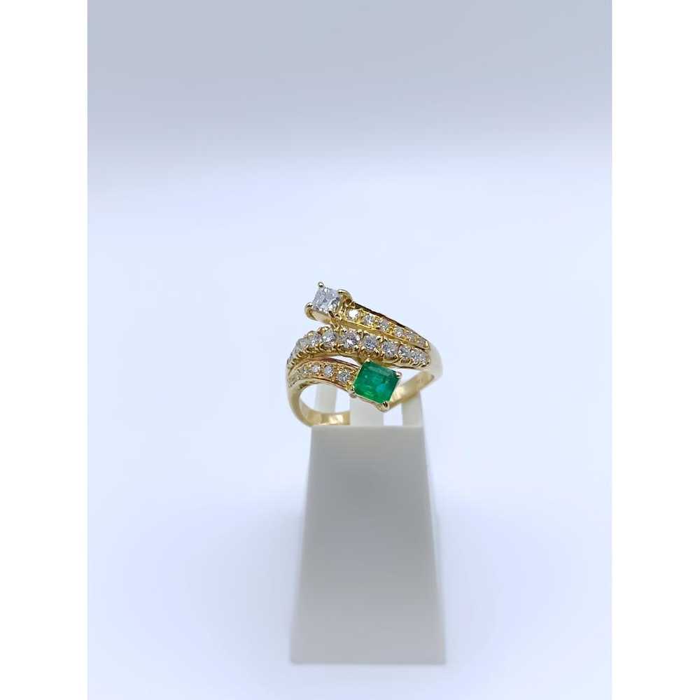 Non Signé / Unsigned Emeraude yellow gold ring - image 2