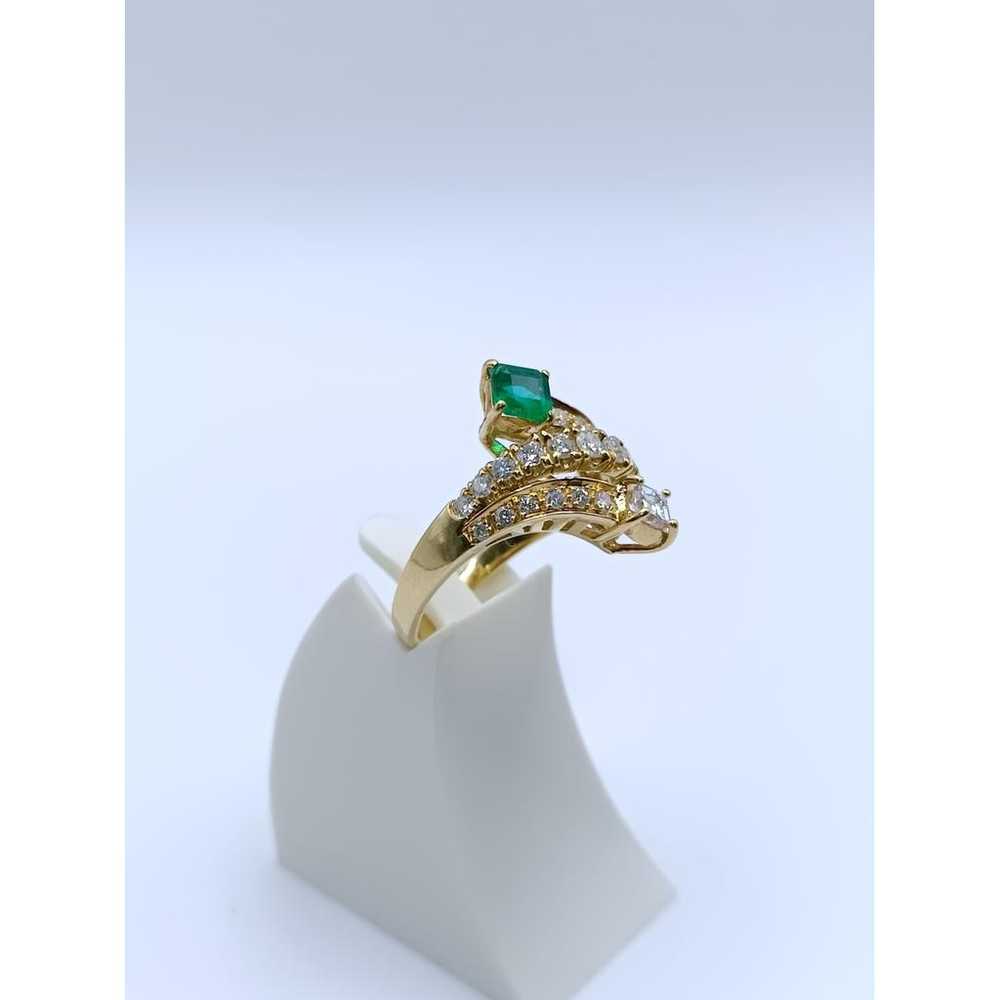 Non Signé / Unsigned Emeraude yellow gold ring - image 3