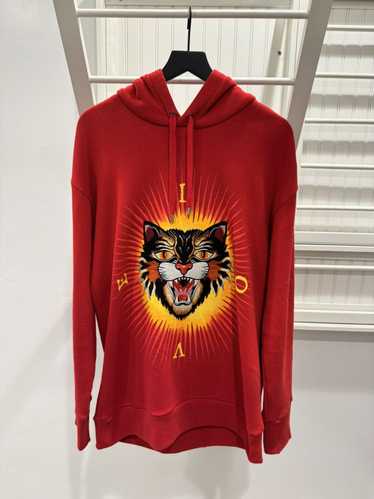 Gucci Gucci Angry Cat Distressed Hoodie - image 1