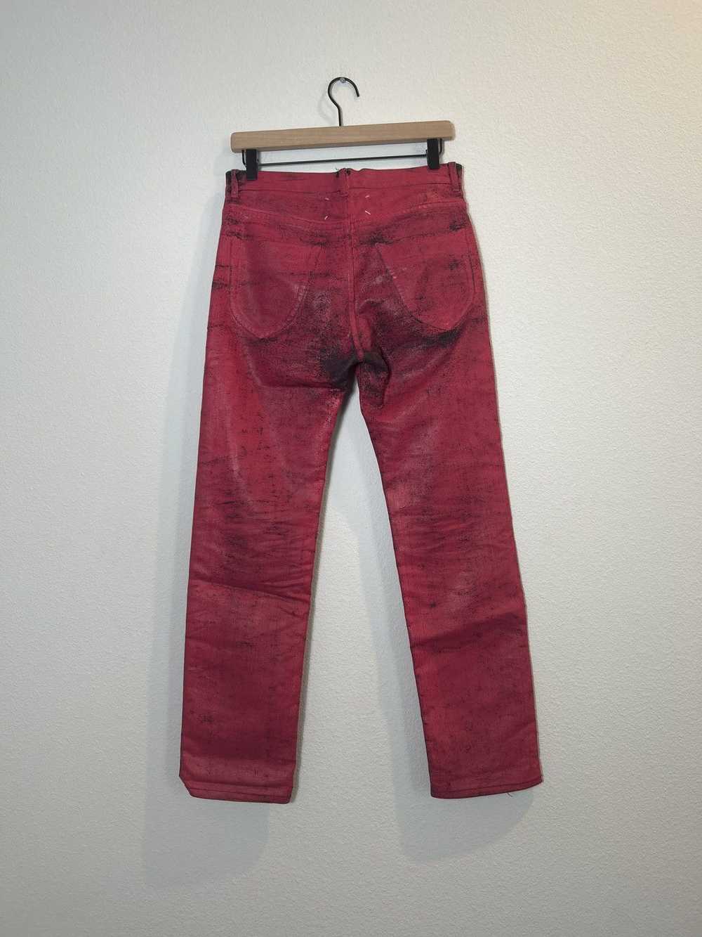 Maison Margiela Artisanal FW 09 Red Painted Jeans - image 2