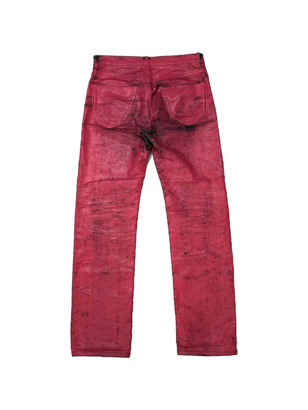 Maison Margiela Artisanal FW 09 Red Painted Jeans - image 4