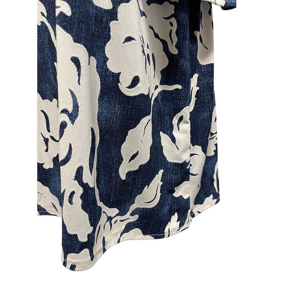 Other Inc Blue White Floral - Cold Shoulder Blous… - image 4