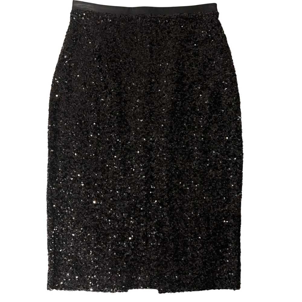 Express Express Vintage Black Sequin Pencil Skirt… - image 1