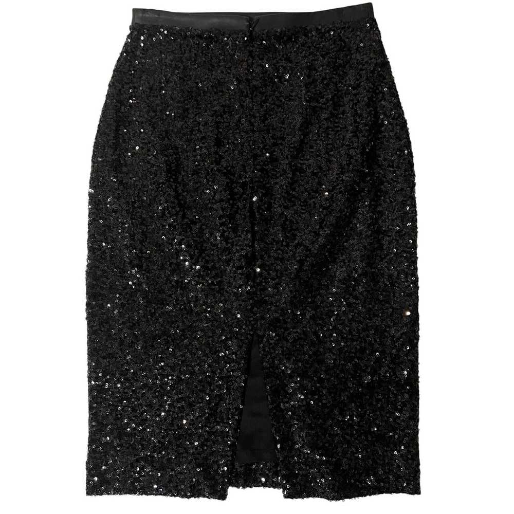 Express Express Vintage Black Sequin Pencil Skirt… - image 2