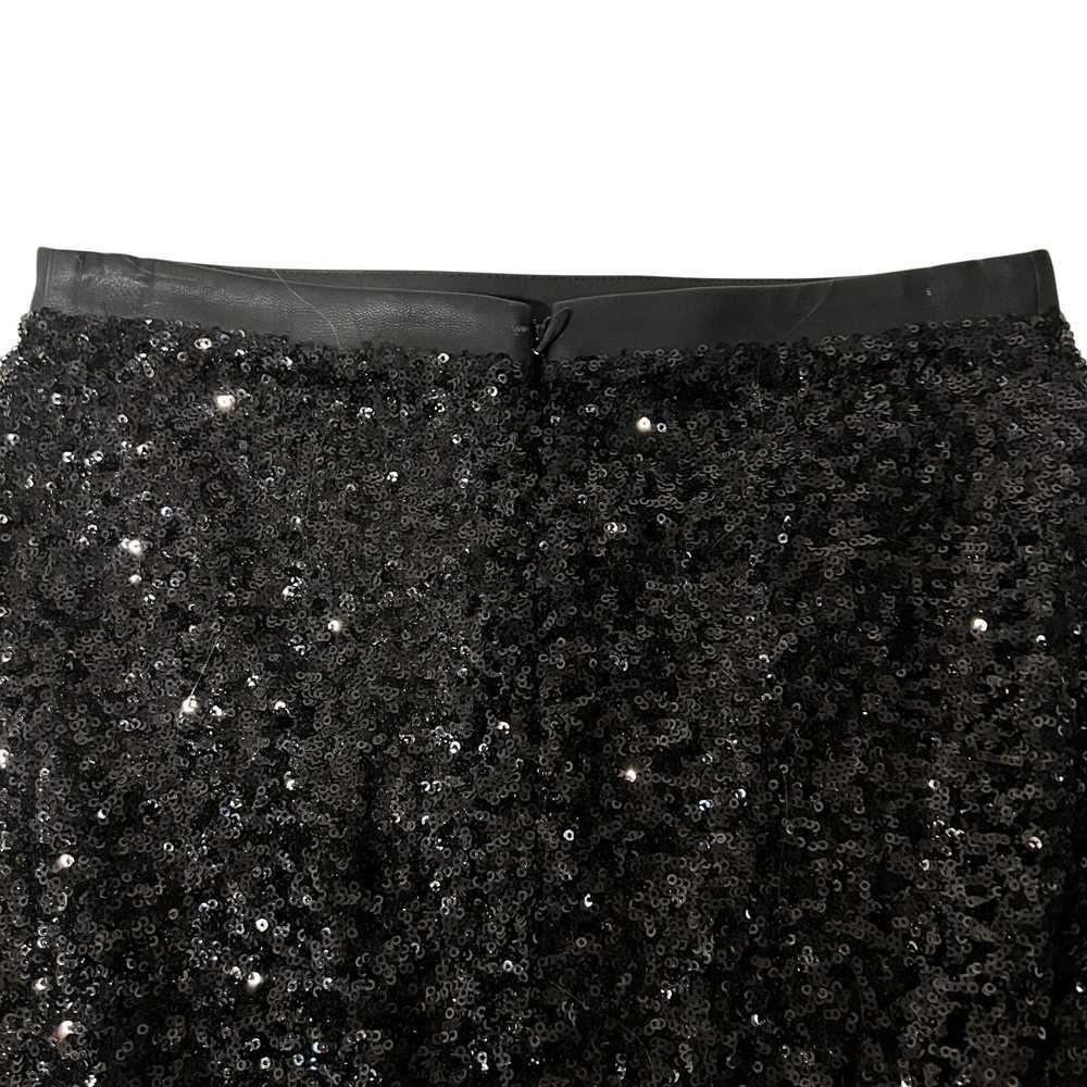 Express Express Vintage Black Sequin Pencil Skirt… - image 3