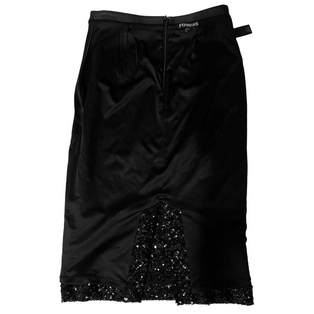 Express Express Vintage Black Sequin Pencil Skirt… - image 8