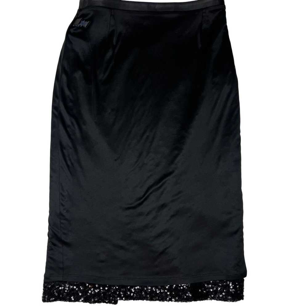 Express Express Vintage Black Sequin Pencil Skirt… - image 9