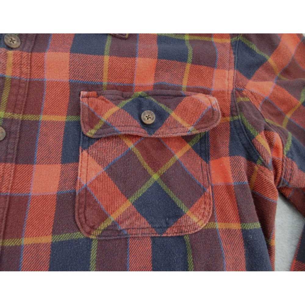 Vintage Mens XXL Red Plaid Flannel Long Sleeve Bu… - image 5