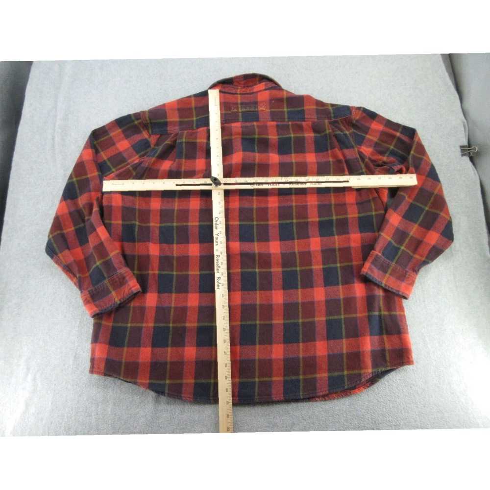 Vintage Mens XXL Red Plaid Flannel Long Sleeve Bu… - image 6