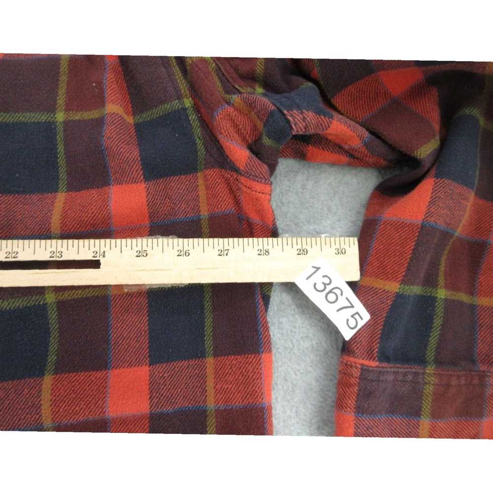 Vintage Mens XXL Red Plaid Flannel Long Sleeve Bu… - image 7