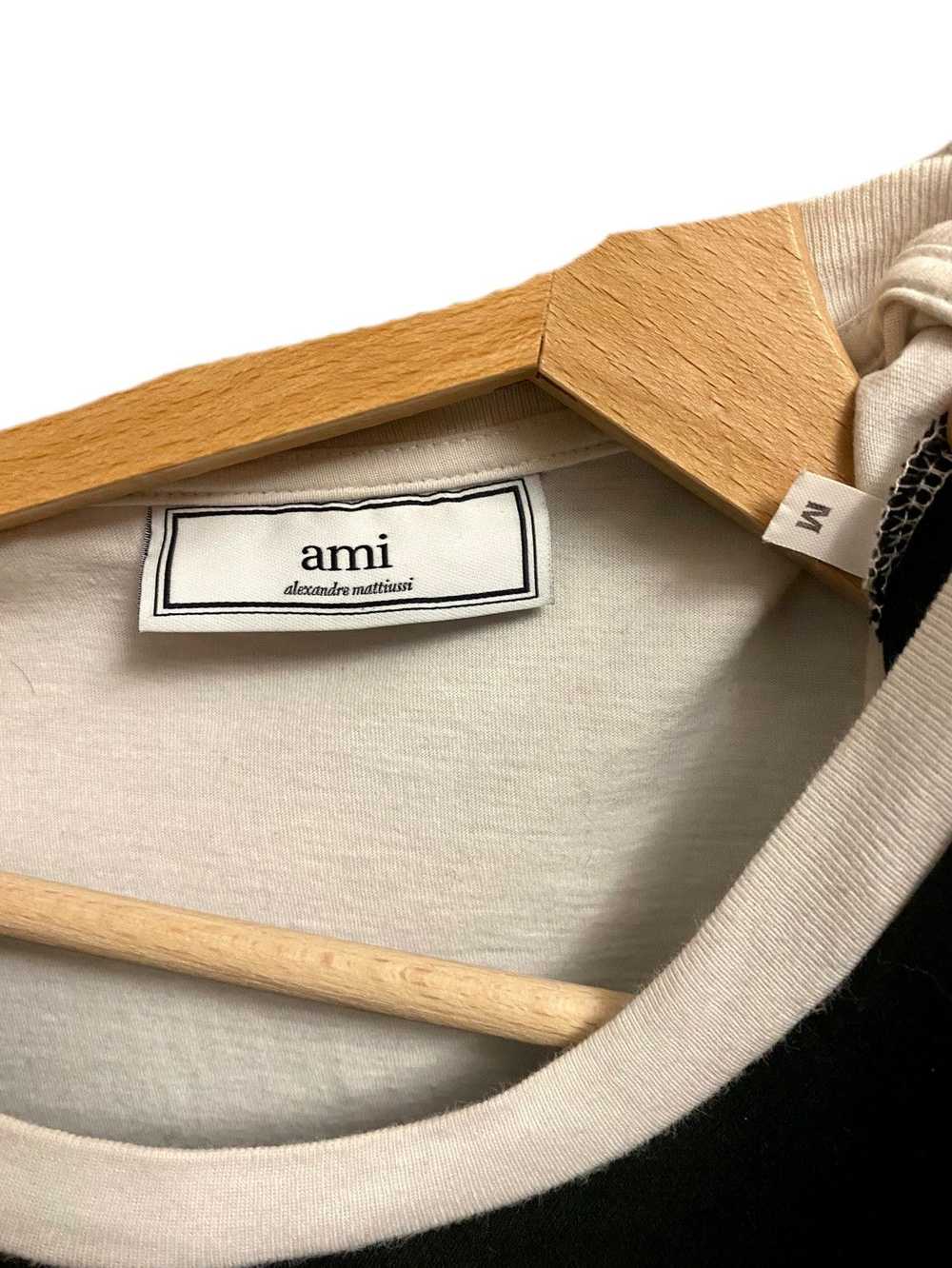 AMI Ami black & white gabardine t-shirt M - image 2