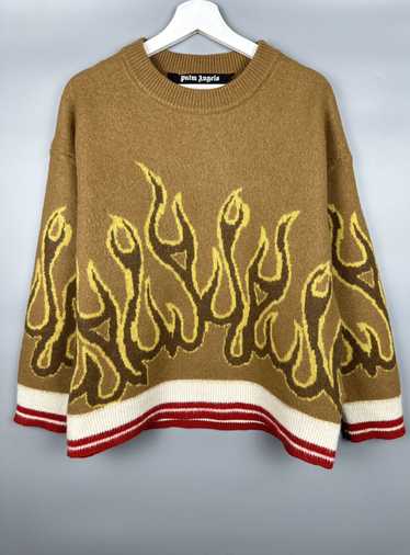 Palm Angels Palm Angels Fire Flames Wool Sweater