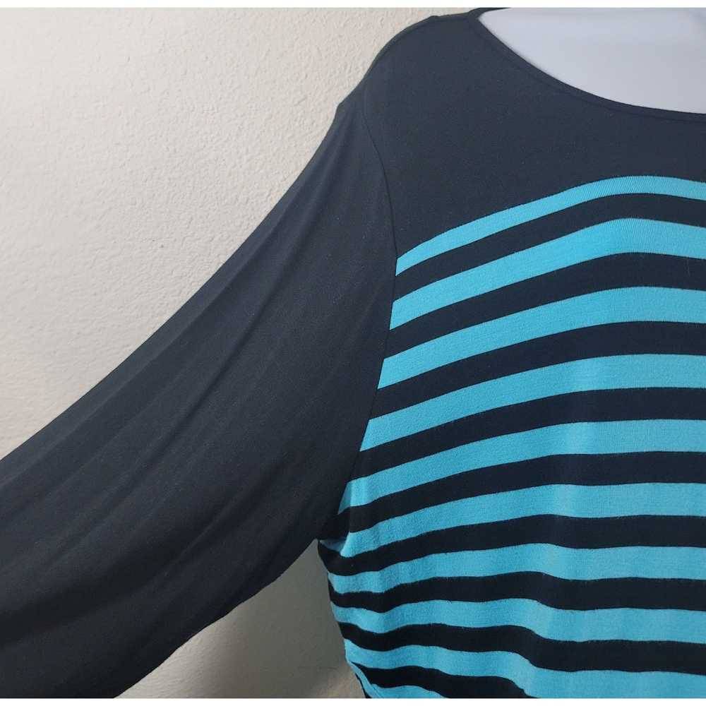 Other Dana Buchman Black Teal Striped Long Sleeve… - image 5