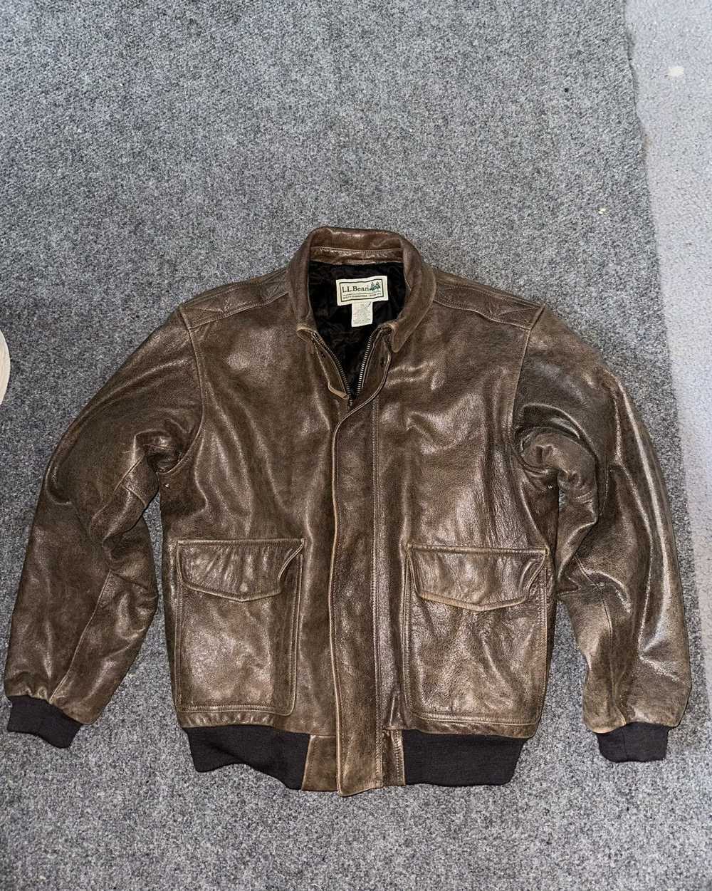 L.L. Bean Vintage 90s LL bean leather jacket - image 2