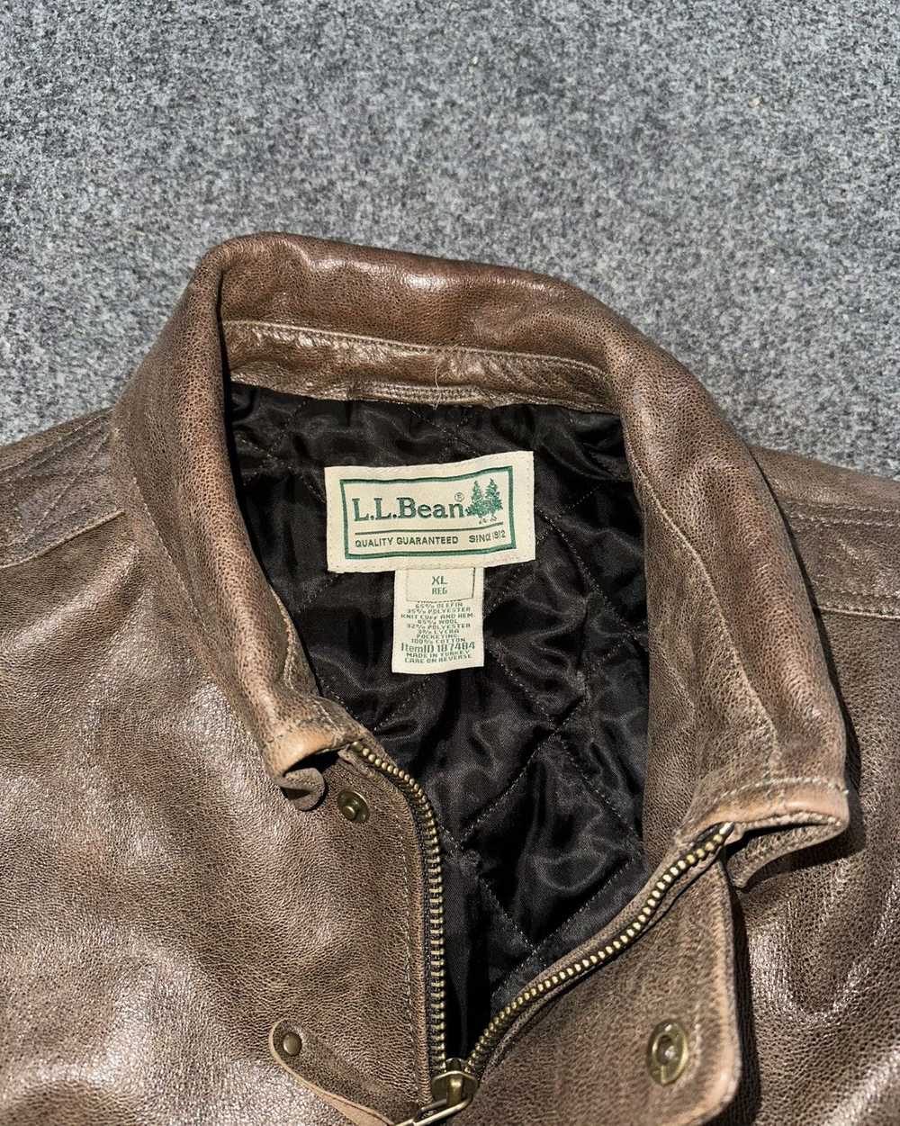 L.L. Bean Vintage 90s LL bean leather jacket - image 3