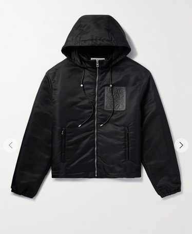 Loewe Loewe Leather-Trimmed Shell Hooded Jacket