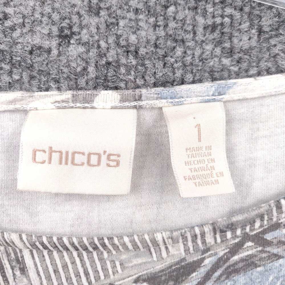 Vintage Chico's Blouse Womens 1 US 8 Gray Pullove… - image 3