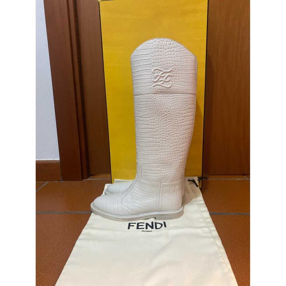 Fendi Leather riding boots - image 2