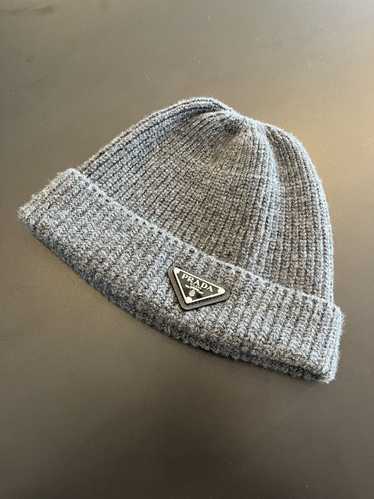 Prada Prada Wool Triangle Logo Beanie