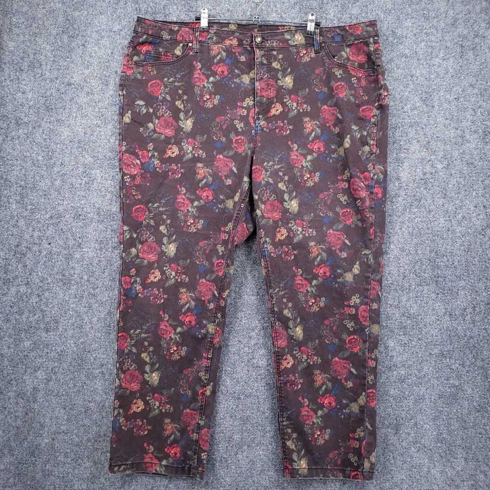 Vintage Luxurious Red Floral Patterned Hi Rise Da… - image 1