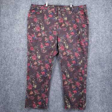 Vintage Luxurious Red Floral Patterned Hi Rise Da… - image 1