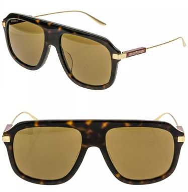 Gucci GUCCI 1309 Brown Havana Red Metal Mask Squar